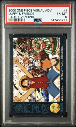 ONE PIECE Visual Adventure 1 PSA 6 Luffy Friends 2000 Holo Card Rare - Image 1