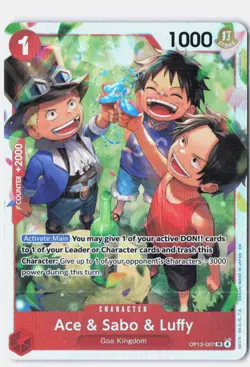Ace & Sabo & Luffy Foil Carrying On His Will OP13-007 NM - Image 1