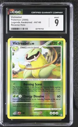 CGC 9 MINT Victreebel 2008 Legends Awakened 44/146 Reverse Holo Pokemon Card - Image 1