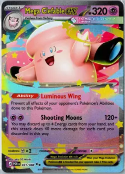 Pokemon Card - Mega Clefable ex Perfect Order 031/088 2026 Double Rare Near Mint - Image 1