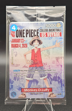 One Piece Monkey D Luffy US Voyage College Basketball Promo Card SEALED - Image 1