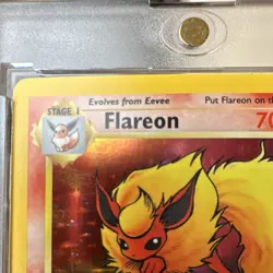 Pokemon vintage TCG Flareon 3/64 Jungle Holo Rare Unlimited Eng 1999 70HP - Image 5
