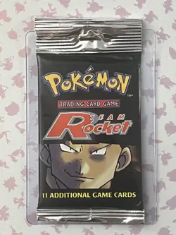 Pokemon Team Rocket Long Crimp Booster Pack - Giovanni - sealed & unweighed - Image 1