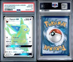 2019 POKEMON SUN & MOON HIDDEN FATES #SV60 FULL ART/ESPEON GX PSA 10 - Image 2