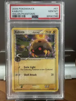 PSA 10 Gem Mint Kabuto Delta Species 67/110 EX Holon Phantoms Pokemon 2006 POP 9 - Image 1