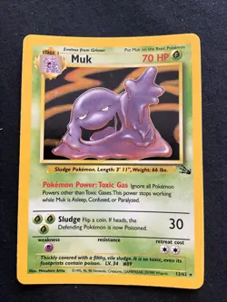 Pokemon TCG Muk 13/62 Fossil Holo LP - Image 1