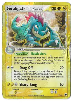 Feraligatr (Delta Species) 2/101 Pokemon Dragon Frontiers English Holo DMG - Image 1