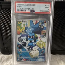 Pokemon Riolu 215/198 SV01 Scarlet & Violet Illustration Rare PSA 9 Holo - Image 1