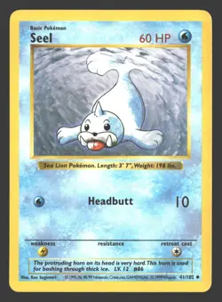 Seel Base Set (Shadowless) #041/102 Pokemon - Image 1