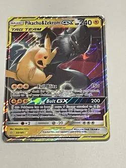 Pikachu & Zekrom GX 33/181 SM-Team Up Ultra Rare Holo Tag Team GX NM Pokemon TCG - Image 1