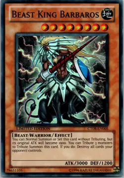 Yugioh Beast King Barbaros CT08-EN005 Limited Edition Super Rare NM - Image 1