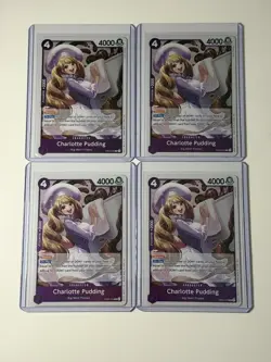 Charlotte Pudding EB03-035 One Piece Heroines Edition 4 Foil Card Play Set Lot - Image 1