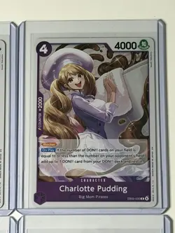 Charlotte Pudding EB03-035 One Piece Heroines Edition 4 Foil Card Play Set Lot - Image 3