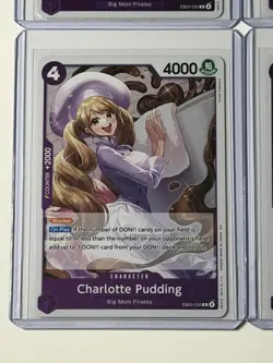 Charlotte Pudding EB03-035 One Piece Heroines Edition 4 Foil Card Play Set Lot - Image 4