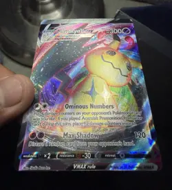 MISCUT / ERROR Pokemon Mimikyu VMAX Full Art Holo Card 069/172 English NM - Image 1