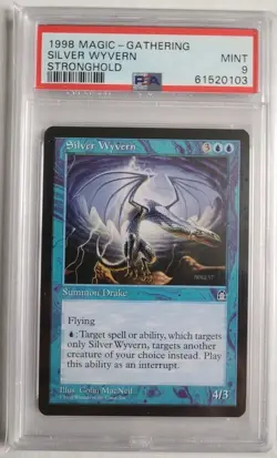 MTG Silver Wyvern PSA 9 MINT Stronghold 1998 En Vintage Magic Reserved List Card - Image 1