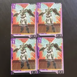 Bandai Gundam O Gundam GD03-063 Unit Regular English Standard Card Stock x4 - Image 1