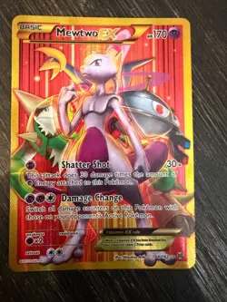 Pokemon Mewtwo EX TCG Full Art Holo Rare Card Breakthrough-Secret NM 164/162 - Image 1