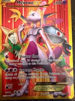 Pokemon Mewtwo EX TCG Full Art Holo Rare Card Breakthrough-Secret NM 164/162 - Image 2