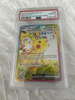 Pokemon 2024 TCG Pikachu Ex 238/191 SIR Surging Sparks PSA 10 Gem Mint Holo Rare - Image 1