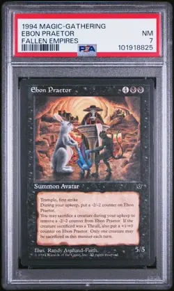 Ebon Praetor 1994 MTG Magic the Gathering Fallen Empires PSA 7 NM - Image 1