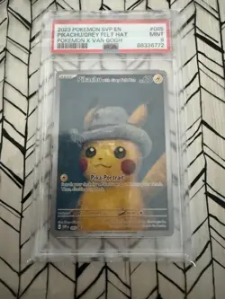 2023 Pokemon Pikachu Van Gogh Grey Felt Hat Promo SVP EN #085 PSA 9 MINT - Image 1