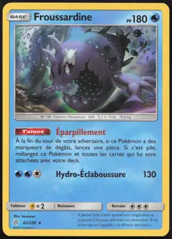 Carte Pokemon Froussardine 62/236 Holo Eclipse Cosmique Francais - Image 1