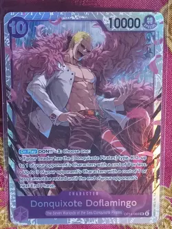 SUPER RARE Donquixote Doflamingo The Azure Sea's Seven One Piece TCG Op14-069 - Image 1