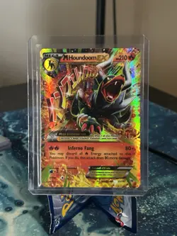 Pokemon TCG Mega Houndoom EX 154/162 Textured Full Art Breakthrough 2015 - Image 1