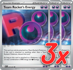 3x Team Rocket's Energy 217/217 Pokemon Playset ASC Reverse Holo NM Lot Card - Image 1