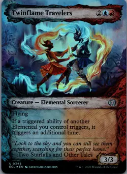 Twinflame Travelers [Foil] 345 MTG Lorwyn Eclipsed Uncommon Fable Frame Foil NM - Image 1