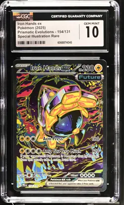 Pokemon GRADED 2025 Iron Hands ex 154/131 Special Illustration Rare GM 10 CGC - Image 1