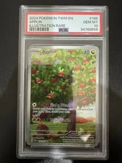 Pokemon TCG Applin Twilight Mascaraed English Full Art Graded PSA 10 - Image 1
