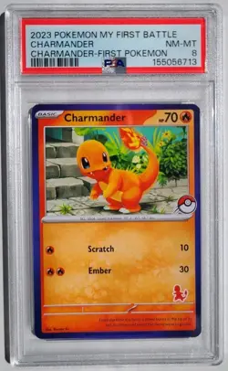 Pokemon Charmander PSA 8 NM-MT My First Battle Blue Border Rare Card 2023 Eng - Image 1