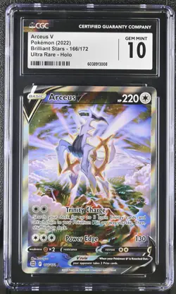 Pokemon GRADED 2022 Arceus V 166/172 Brilliant Stars Ultra Rare GM 10 CGC - Image 1