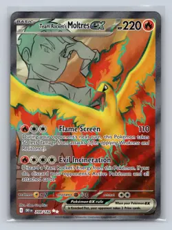 Team Rocket's Moltres ex 208/182 Ultra Rare Destined Rivals Pokemon NM - Image 1