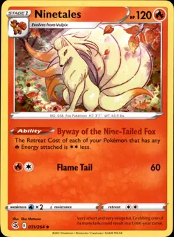 Ninetales (31) 031/264 Uncommon - Pokemon SWSH08: Fusion Strike - Image 1