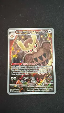 Noctowl SVP141 Scarlet & Violet Black Star Promo Full Art Holo Pokemon Card NM - Image 1