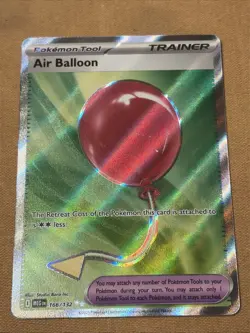 Pokemon Air Balloon Mega Evolution Ultra Rare Full Art Trainer Holo #166/132 NM - Image 1