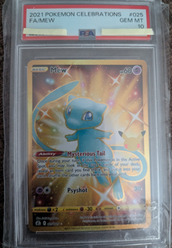 2021 Pokemon FA/Mew 025/025 Celebrations Secret Rare Gold PSA 10 - Image 1