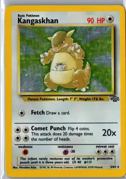 Kangaskhan 5/64 Holo Rare Jungle Pokemon Unlimited Holo Heavily Played - Image 1
