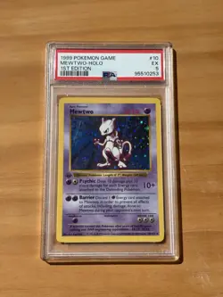 1999 Pokemon Base Set Mewtwo 1st Edition Shadowless 10/102 PSA 5 EX - Image 5