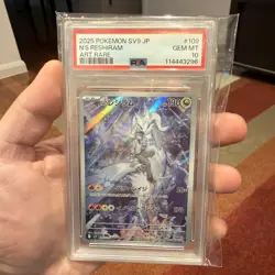 2025 POKEMON JAPANESE SV9-BATTLE PARTNERS ART RARE #109 N'S RESHIRAM PSA 10 - Image 1