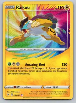 Raikou 050/185 Amazing Rare Vivid Voltage Pokemon Holo Near Mint - Image 1