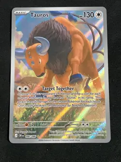 Pokemon TCG Chaos Rising Tauros Illustration Rare 096/086 Full Art - Image 1