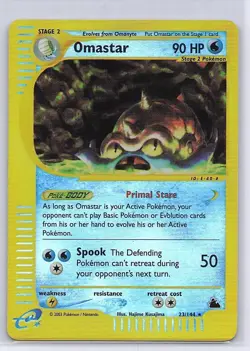 Omastar 23/144 Rare Skyridge Pokemon Reverse Holo Near Mint - Image 1