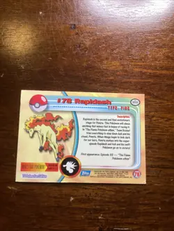 Pokemon Card Rapidash FOIL #78 Blue Logo Topps Holo Foil LP - Image 2