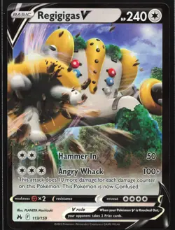 Pokemon Regigigas V 113/159 Crown Zenith Ultra Rare Holo NM - Image 1