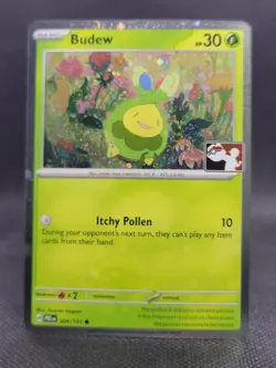 Budew 004/131 Cosmos Holo Play! Prize Pack Series 8 Stamp Pokemon TCG NM - Image 1