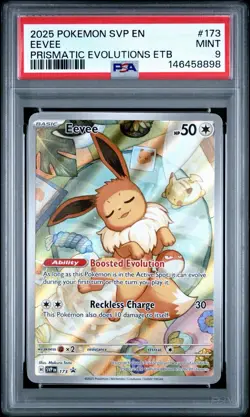 2025 POKEMON SVP EN-SV BLACK STAR PROMO #173 EEVEE PSA 9 - Image 1